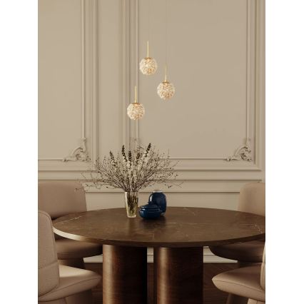 MAXLIGHT P0679 - Pendelleuchte mit Kabelaufhängung RITA 1x G9/5W/230V Ø 12 cm goldfarben
