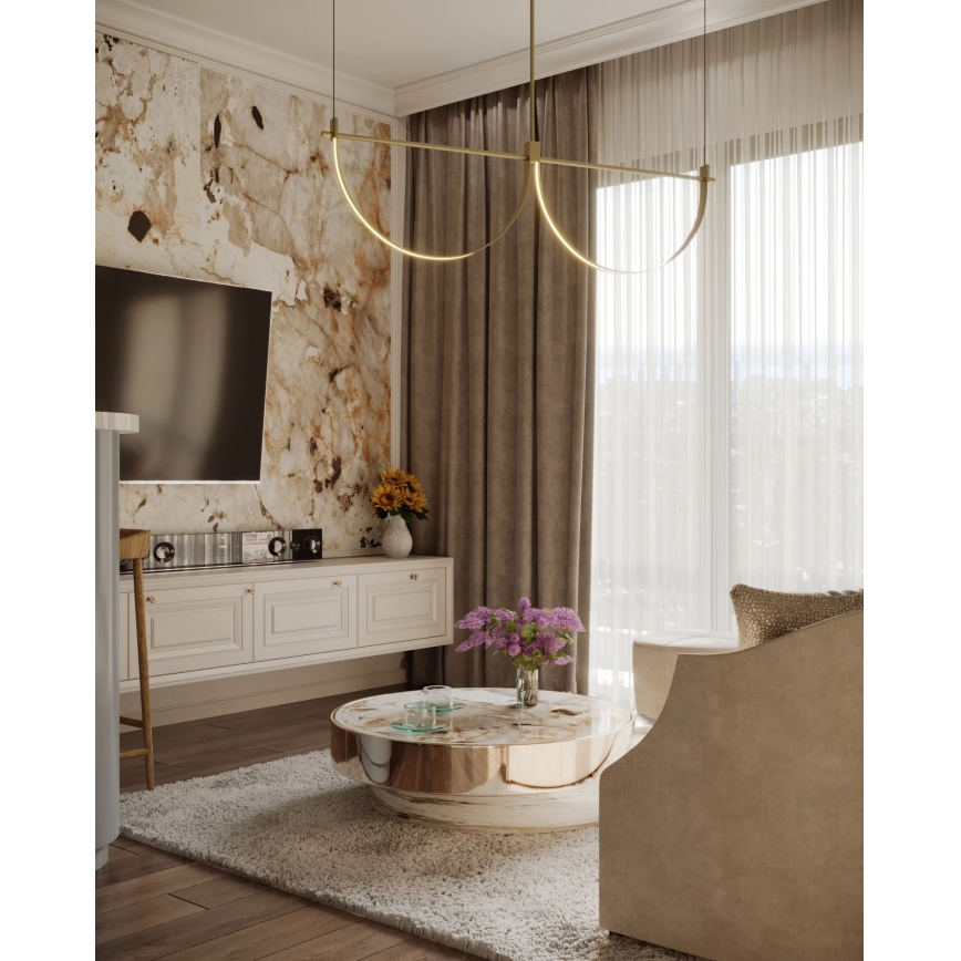 MAXLIGHT P0689 - LED-Pendelleuchte an Kabel VICTORIA LED/40W/230V CRI 90 goldfarben