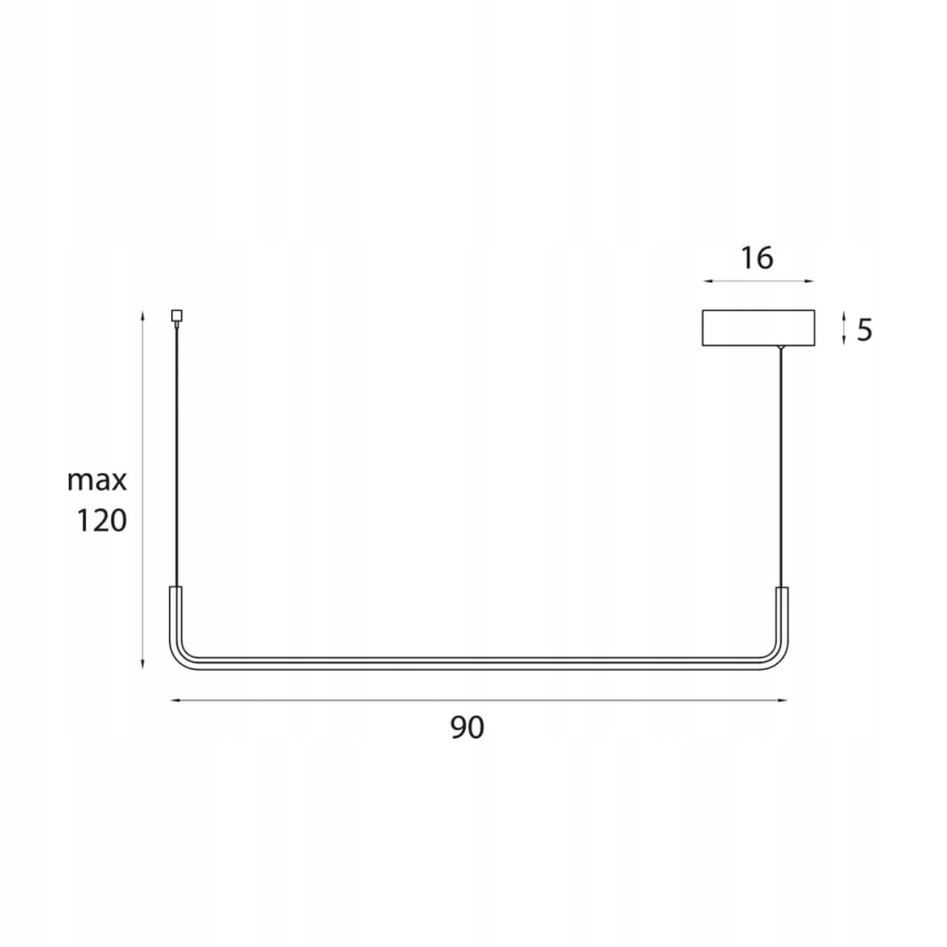 MAXLIGHT PO644 - URUS LED-Hängeleuchte an Kabel LED/17W/230V, schwarz