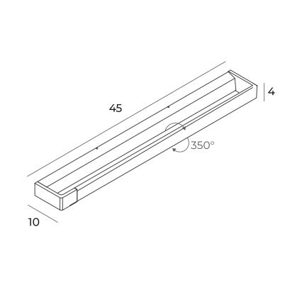 MAXLIGHT W0307 - LED-Wandleuchte für Badezimmer FLINK LED/12W/230V 45 cm IP44 schwarz