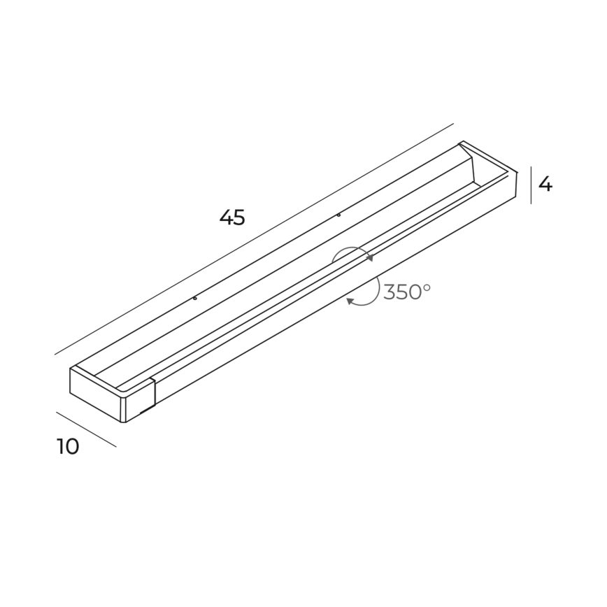 MAXLIGHT W0307 - LED-Wandleuchte für Badezimmer FLINK LED/12W/230V 45 cm IP44 schwarz