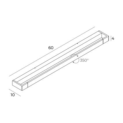MAXLIGHT W0319 - LED-Wandleuchte für Badezimmer FLINK LED/18W/230V 60 cm IP44 golden