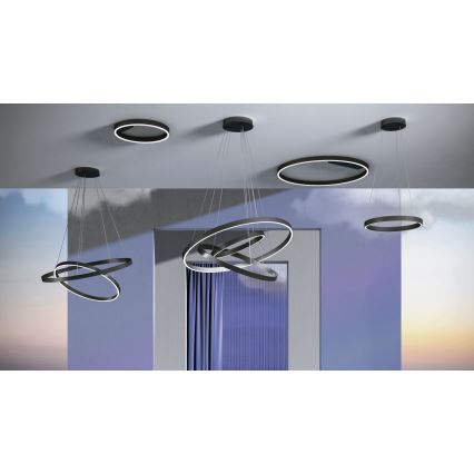 Maytoni MOD058PL-L22B3K - LED-Kronleuchter an Aufhängung RIM LED/25W/230V 3000K d 40 cm schwarz