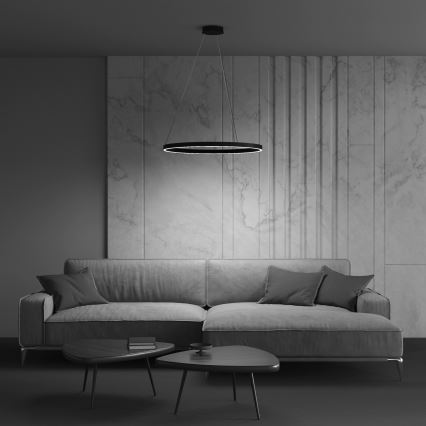 Maytoni MOD058PL-L42B3K - LED-Kronleuchter an Aufhängung RIM LED/51W/230V 3000K d 80 cm schwarz