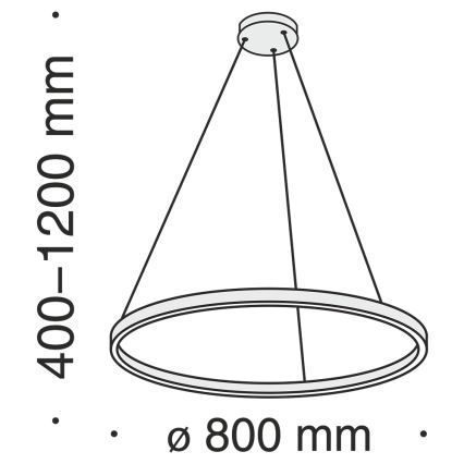 Maytoni MOD058PL-L42B3K - LED-Kronleuchter an Aufhängung RIM LED/51W/230V 3000K d 80 cm schwarz