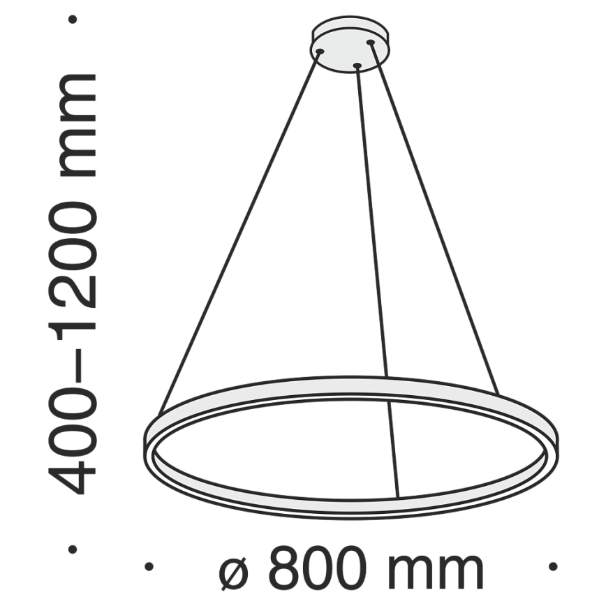 Maytoni MOD058PL-L42B3K - LED-Kronleuchter an Aufhängung RIM LED/51W/230V 3000K d 80 cm schwarz