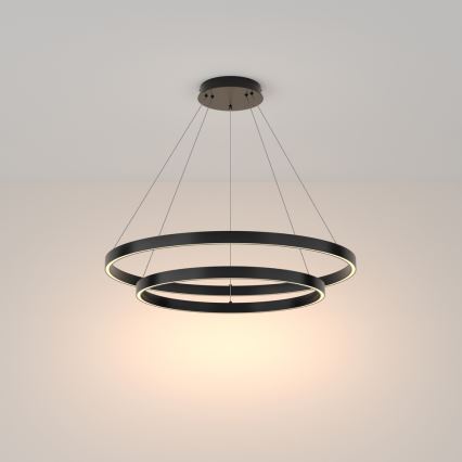 Maytoni MOD058PL-L74B3K - LED-Kronleuchter an Aufhängung RIM LED/88W/230V 3000K d 80 cm schwarz