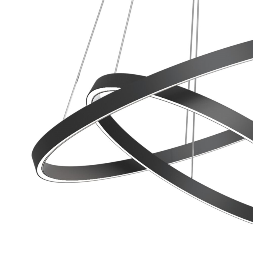 Maytoni MOD058PL-L74B3K - LED-Kronleuchter an Aufhängung RIM LED/88W/230V 3000K d 80 cm schwarz