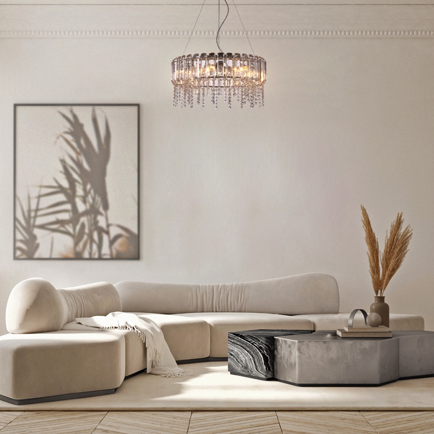 Maytoni MOD097PL-08CH - Kronleuchter an Aufhängung  HAIL 8xE14/40W/230V d 60,5 cm glänzendes Chrom