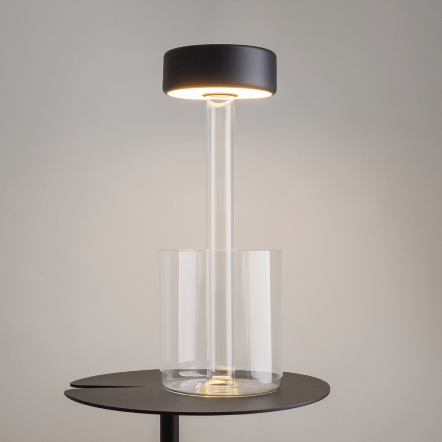Maytoni MOD229TL-L3B3K1 - Dimmbare, aufladbare LED-Tischleuchte (tragbar) LED/3W/5V 2200-4000K schwarz/klar