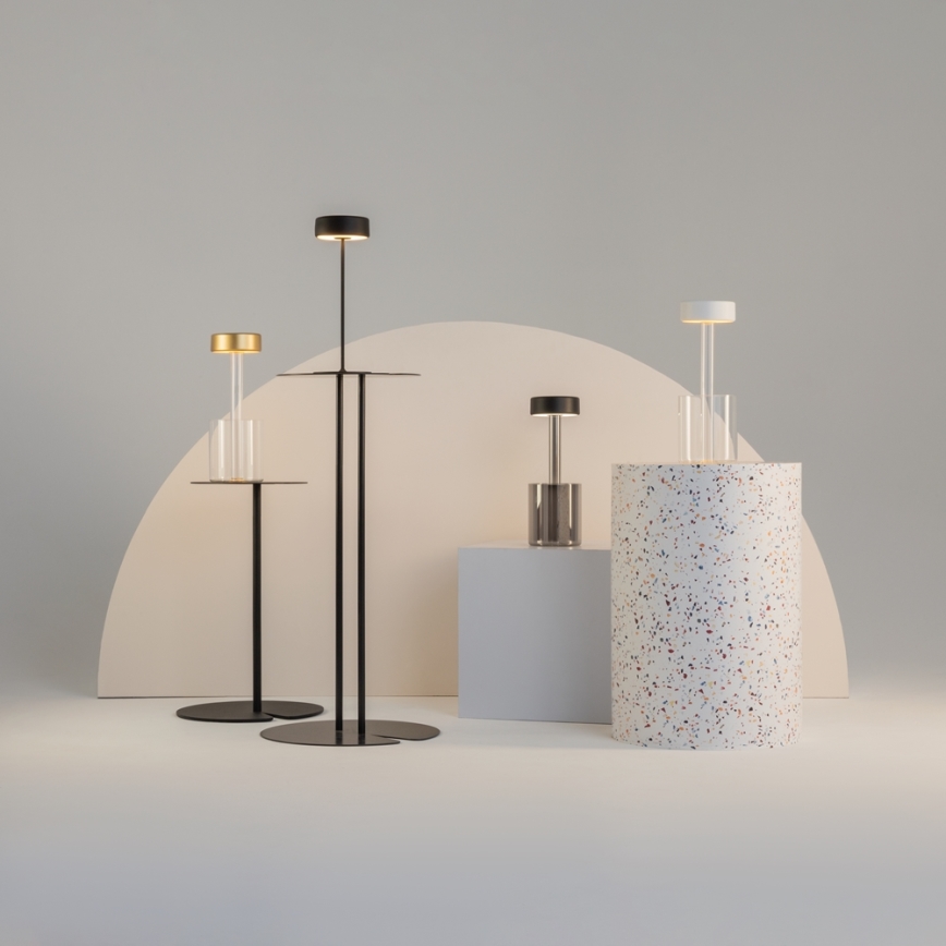 Maytoni MOD229TL-L3B3K3 - Dimmbare, aufladbare LED-Tischleuchte (tragbar) LED/3W/5V 2200-4000K schwarz/grau