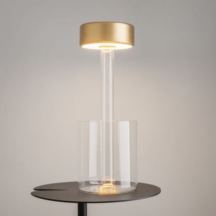 Maytoni MOD229TL-L3G3K1 - Dimmbare, aufladbare LED-Tischleuchte (tragbar) LED/3W/5V 2200-4000K golden/klar