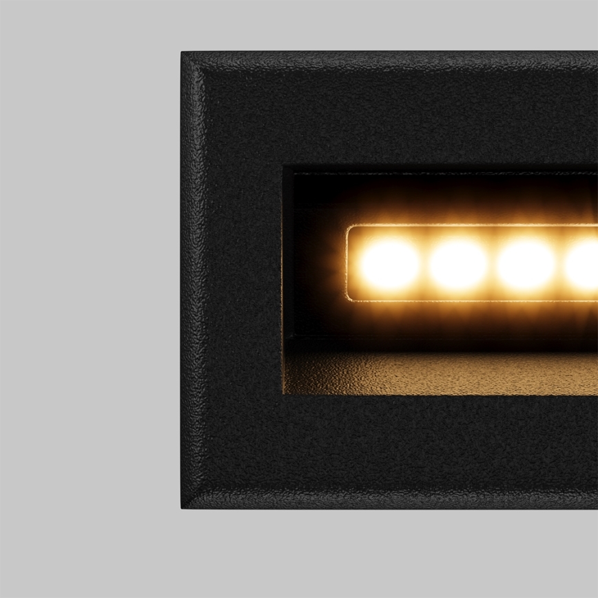 Maytoni O045SL-L3B3K - LED-Einbauleuchte für den Außenbereich BOSCA LED/3W/230V 3000K IP65 schwarz