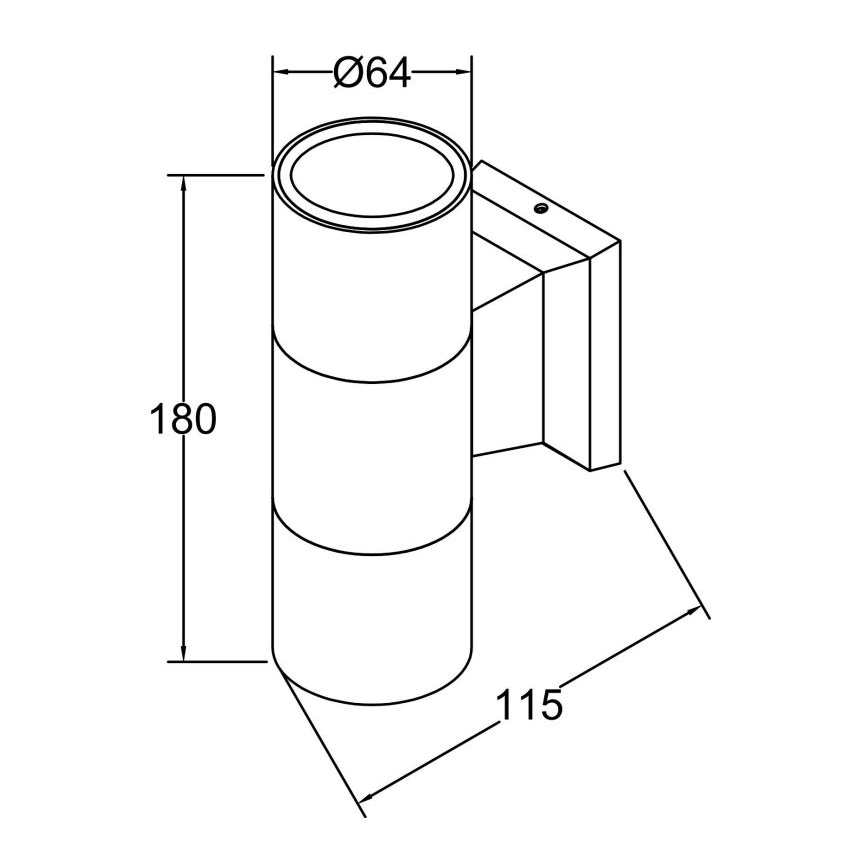 Maytoni O574WL-02GR - Outdoor-Wandleuchte BOWERY 2xGU10/50W/230V IP54 anthrazit