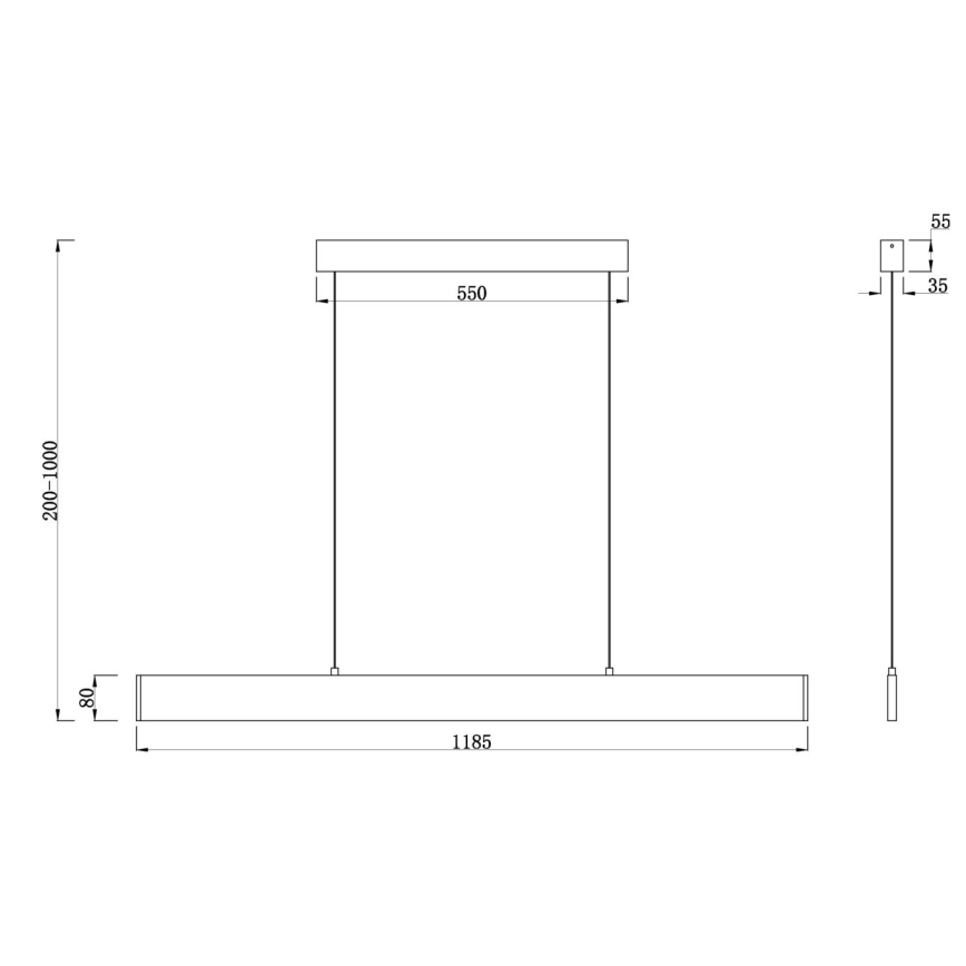 Maytoni P010PL-L30B4K - LED-Hängeleuchte STEP LED/30W/230V 4000K 118,5 cm schwarz
