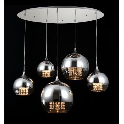 Maytoni P140-PL-170-5-N - Hängeleuchte FERMI 5xE27/60W/230V glänzendes Chrom