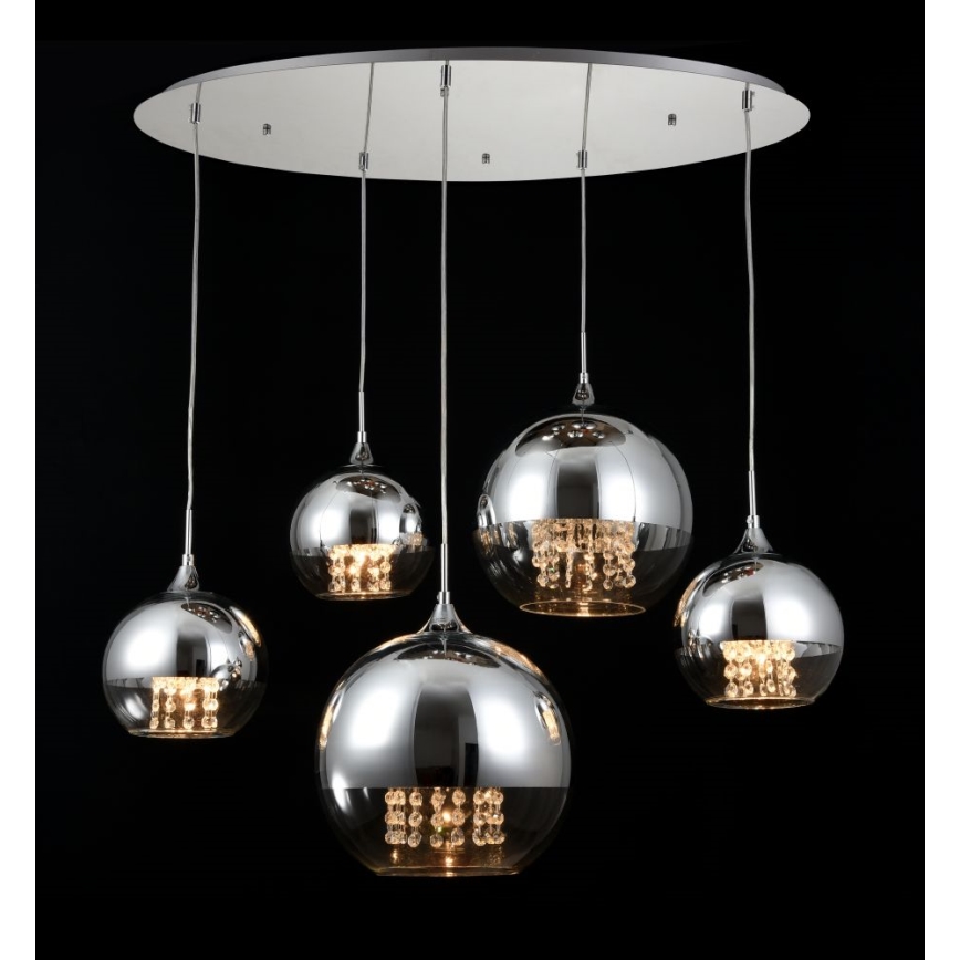 Maytoni P140-PL-170-5-N - Hängeleuchte FERMI 5xE27/60W/230V glänzendes Chrom