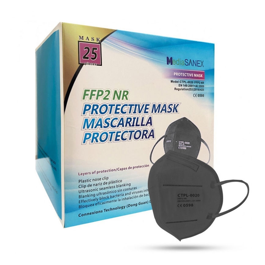 Media Sanex Atemschutzmaske FFP2 NR / KN95 Grau 50St.
