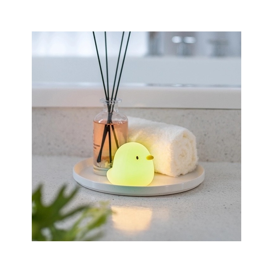 MegaLight - Aufladbare Kinder-Badewannenlampe mit Touch-Funktion (LED RGB) SWIMMY DUCK LED/5V IP67