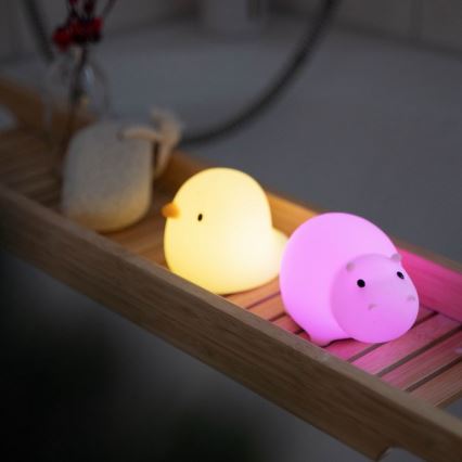 MegaLight - Aufladbare Kinder-Badewannenlampe mit Touch-Funktion (LED RGB) SWIMMY DUCK LED/5V IP67