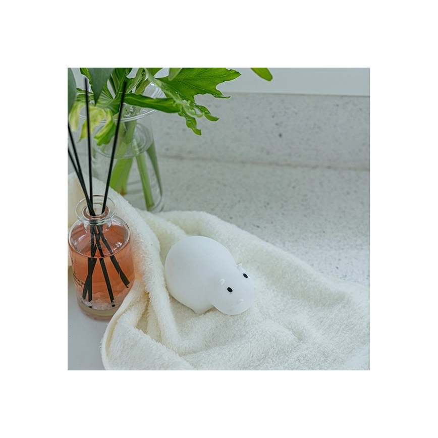 MegaLight - Aufladbare Kinder-Badewannenlampe mit Touch-Funktion (LED RGB) SWIMMY HIPPO LED/5V IP67
