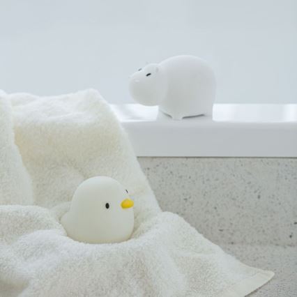 MegaLight - Aufladbare Kinder-Badewannenlampe mit Touch-Funktion (LED RGB) SWIMMY HIPPO LED/5V IP67