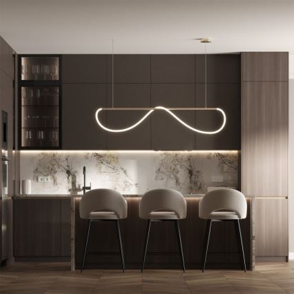 MELECA LED-Pendelleuchte mit Seilaufhängung, 36W/230V, 3000/4000/6000K, 160 cm, goldfarben