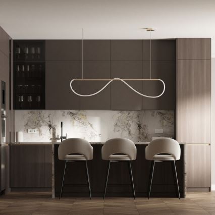 MELECA LED-Pendelleuchte mit Seilaufhängung, 36W/230V, 3000/4000/6000K, 160 cm, goldfarben