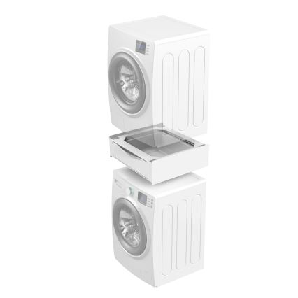 Meliconi 656112 - Zwischenbausatz für Waschmaschine und Trockner mit ausziehbarem Aufbewahrungsfach, 28 l, weiß