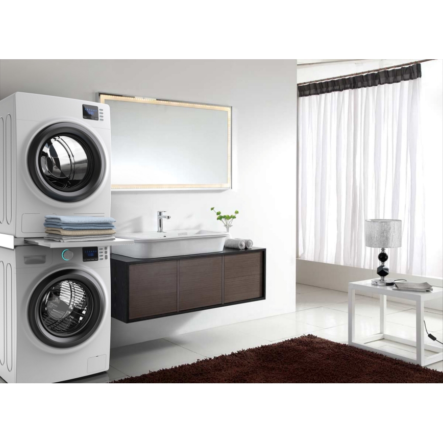 Meliconi 656113 - Unterschrank mit Auszug für Waschmaschine und Trockner, 70 cm, weiß