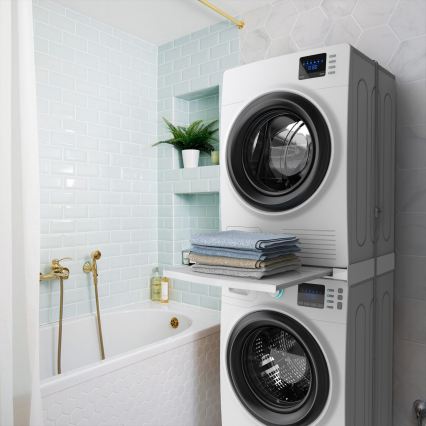 Meliconi 656113 - Unterschrank mit Auszug für Waschmaschine und Trockner, 70 cm, weiß