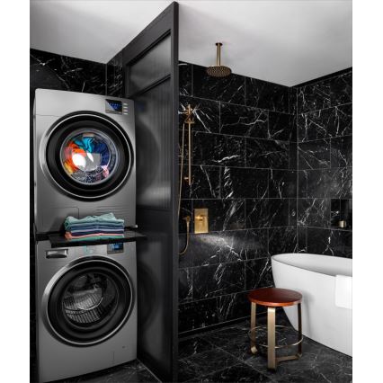 Meliconi 656136 - Zwischenstück mit Auszug für Waschmaschine und Trockner, 60 cm, schwarz