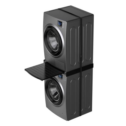 Meliconi 656136 - Zwischenstück mit Auszug für Waschmaschine und Trockner, 60 cm, schwarz