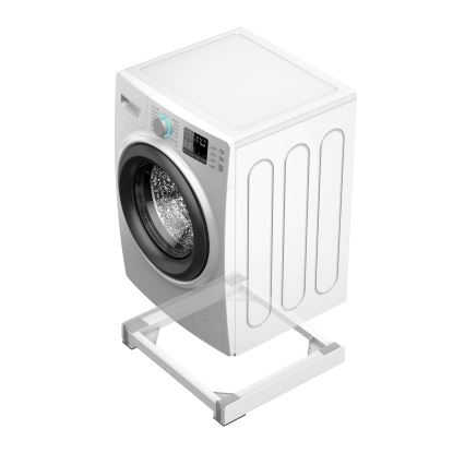 Meliconi 656146 - Antivibrationsunterlage für Waschmaschine mit ausziehbaren Rollen, 61 cm, weiß