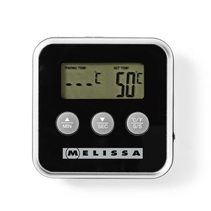 Melissa - Fleischthermometer mit digitalem Display und Timer 0-250 °C 1xAAA