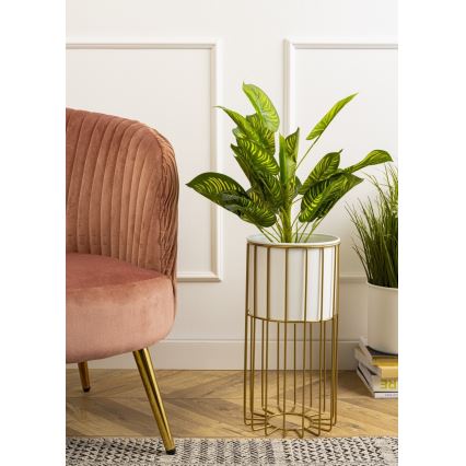 Metall-Blumentopf LOFT 42x20 cm golden/weiß