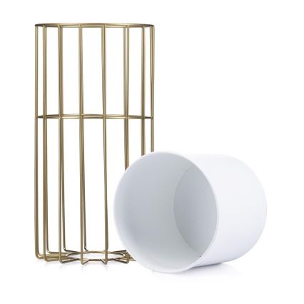Metall-Blumentopf LOFT 42x20 cm golden/weiß