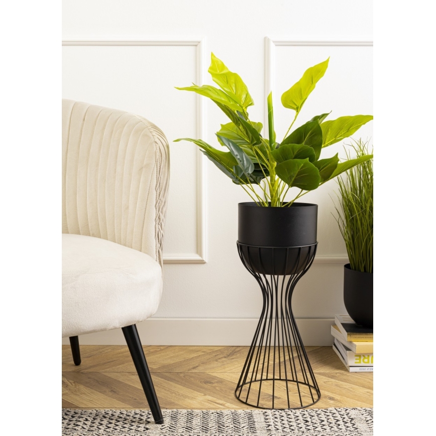 Metall-Blumentopf LOFT 46x20 cm schwarz