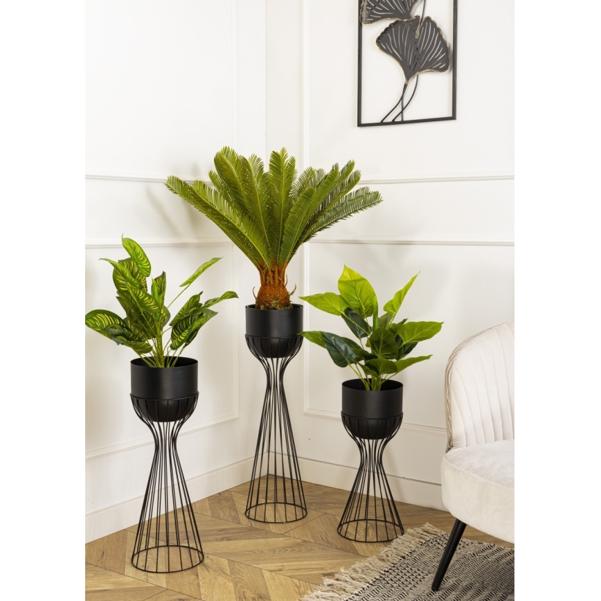 Metall-Blumentopf LOFT 46x20 cm schwarz