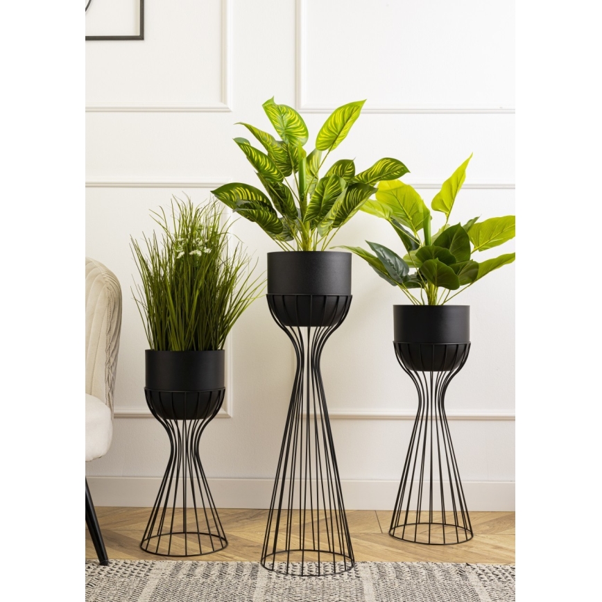 Metall-Blumentopf LOFT 46x20 cm schwarz