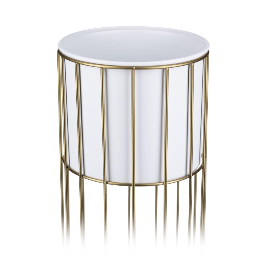 Metall-Blumentopf LOFT 55x20 cm golden/weiß