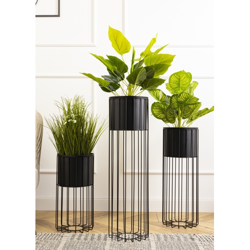 Metall-Blumentopf LOFT 55x20 cm schwarz