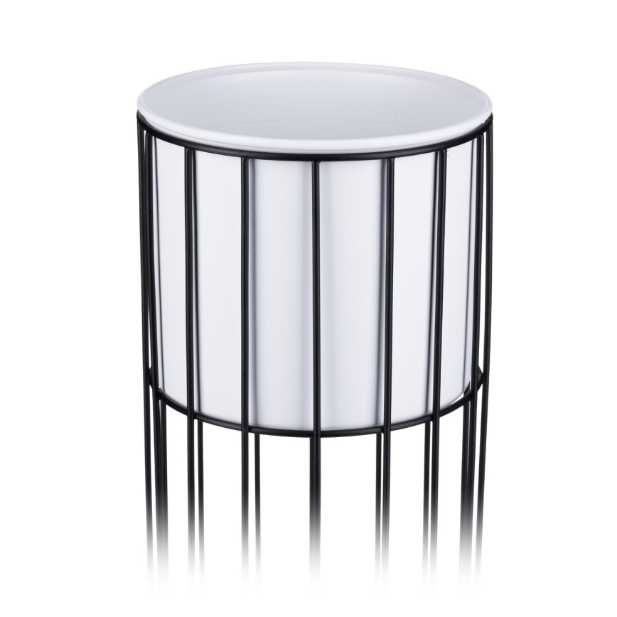 Metall-Blumentopf LOFT 55x20 cm schwarz/weiß