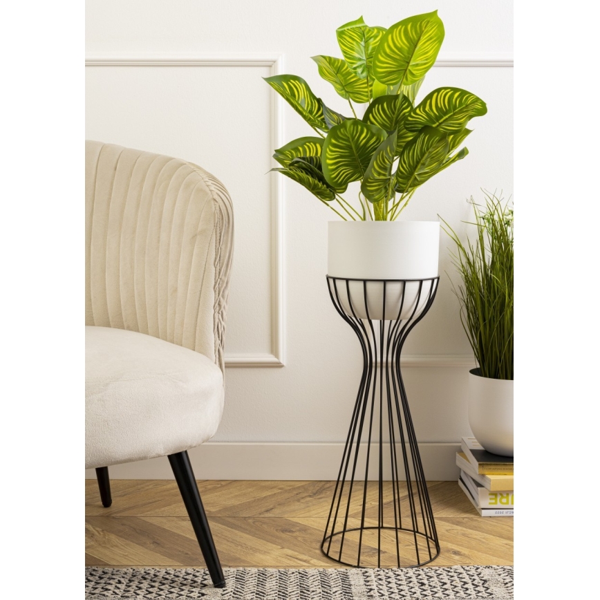 Metall-Blumentopf LOFT 68x20 cm schwarz/weiß