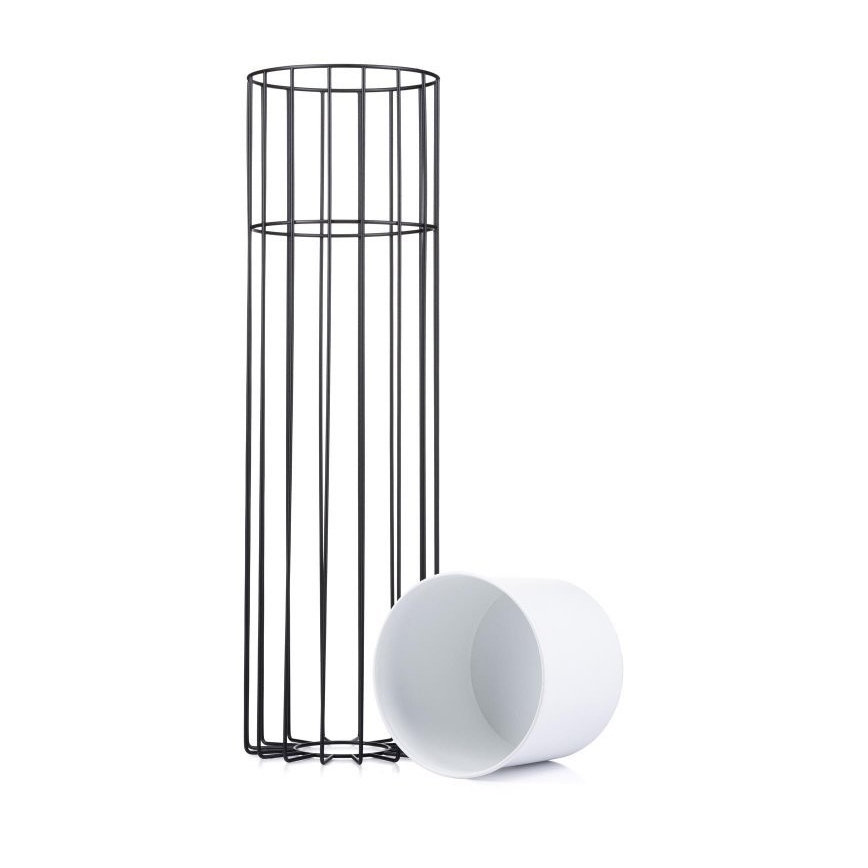 Metall-Blumentopf LOFT 70x20 cm schwarz/weiß