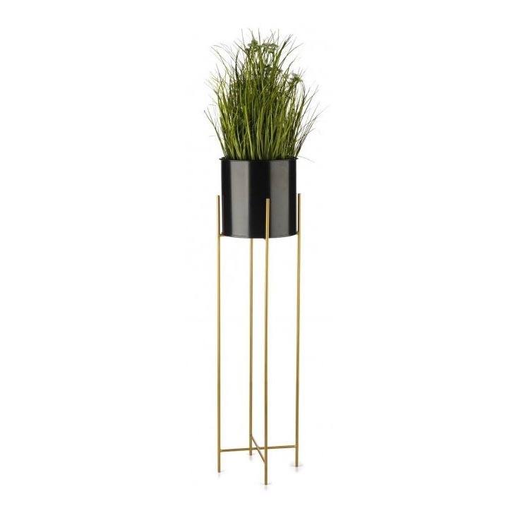 Metall-Blumentopf OSLO 95x17 cm schwarz/golden