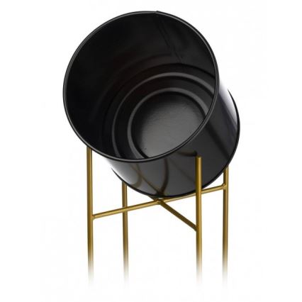 Metall-Blumentopf OSLO 95x17 cm schwarz/golden