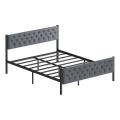 Metall-Doppelbett KAROM 140 x 200 cm, grau, Belastbarkeit 200 kg