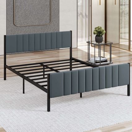 Metall-Doppelbett LUNOR 160 x 200 cm, anthrazit – max. Belastbarkeit 200 kg