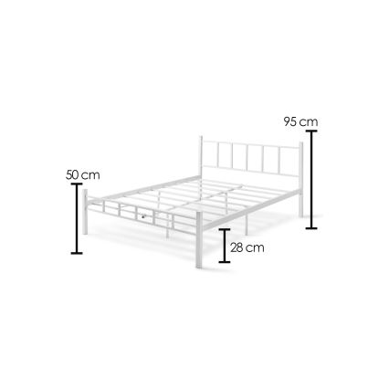 Metall-Doppelbett ORMEL 120 x 200 cm, weiß, Belastbarkeit 120 kg